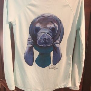 "The Reel Chase" DryFit Fishing, Boating, Swim Shirt with Manatee Graphic